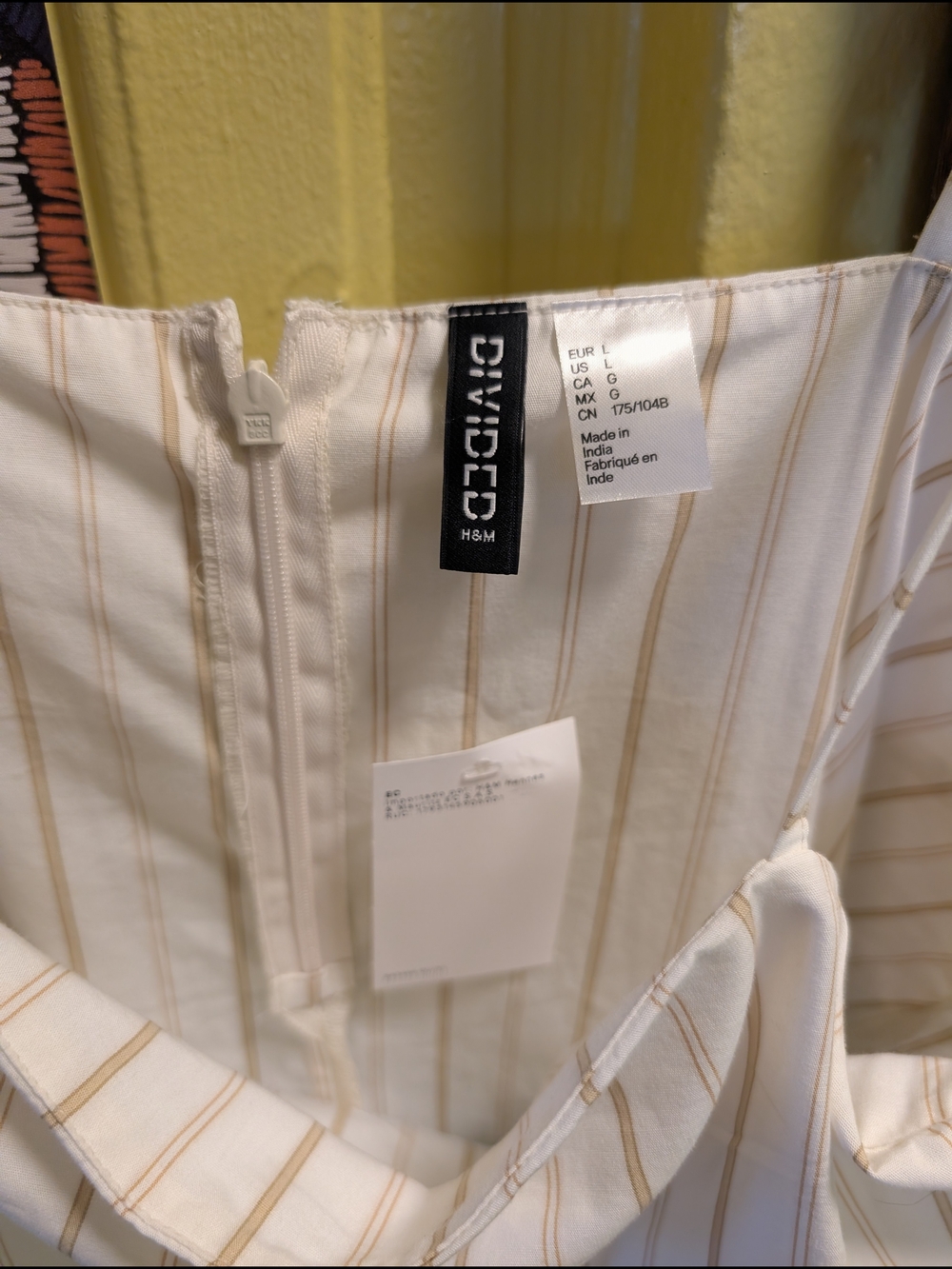 H&M DIVIDED Cream Striped Dress